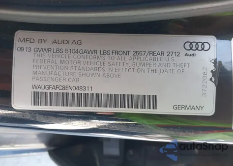 2014 Audi A6 2.0T Premium from USA, damaged, VIN WAUGFAFC8EN048311
